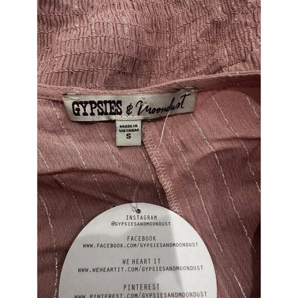 Gypsies & Moondust Pink Long Sleeve V-Neck Top S - Picture 6 of 9